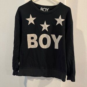 BOY LONDON Black Sweatshirt with Star Accents Mens